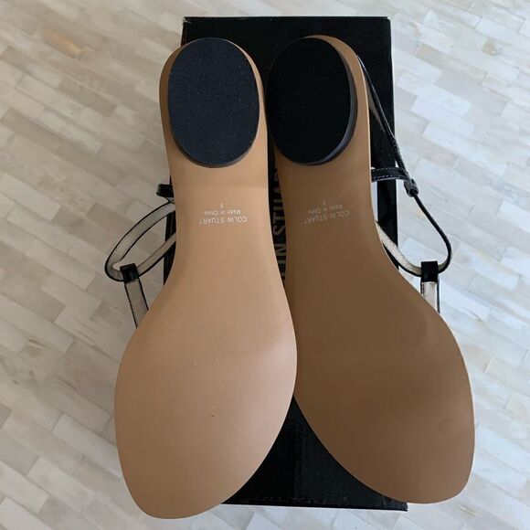 Colin Stuart | Patent Leather T - Strap Sandals - Picture 4 of 7